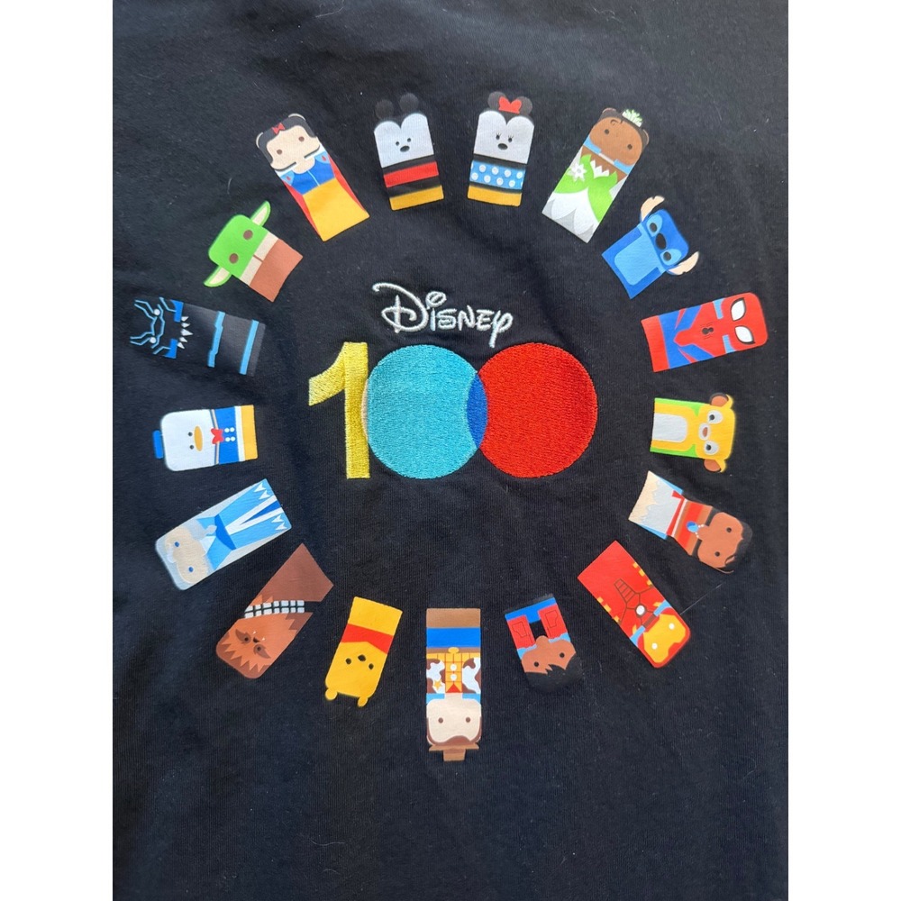 Disney 100th Anniversary T-Shirt Mens Medium Black Star Wars Marvel Pixar Tee